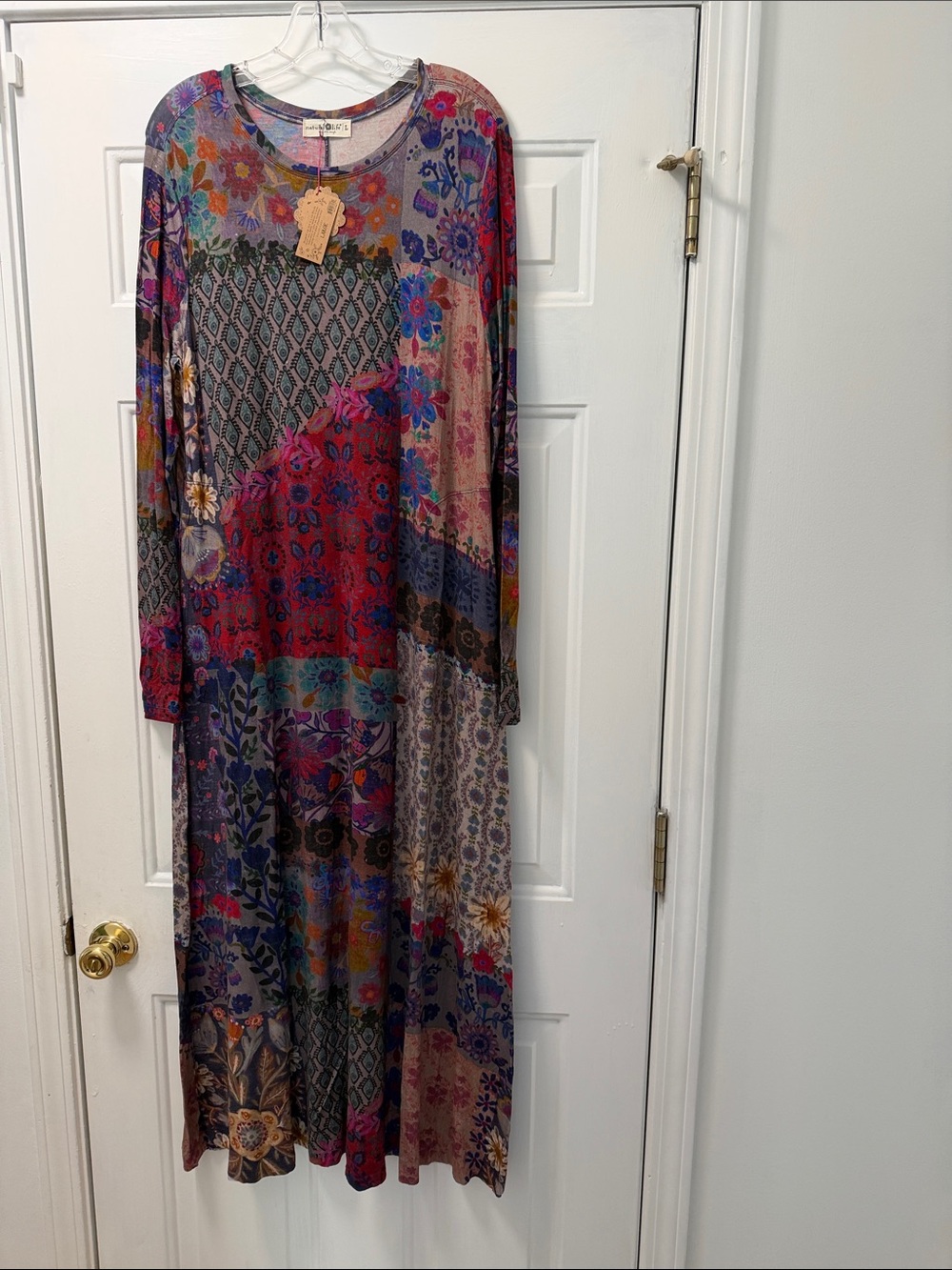 NATURAL LIFE Multicolor Floral & Geometric Patchwork Maxi Dress